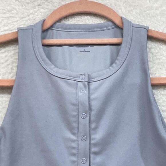 YPB Tank Top Womens Small Gray Cropped Henley Athletic Your Personal Best Gym - Picture 4 of 9